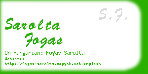 sarolta fogas business card